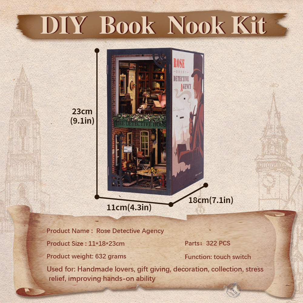 PUZZLESBEST DIY Book Nook Kit（Rose Detective Agency）