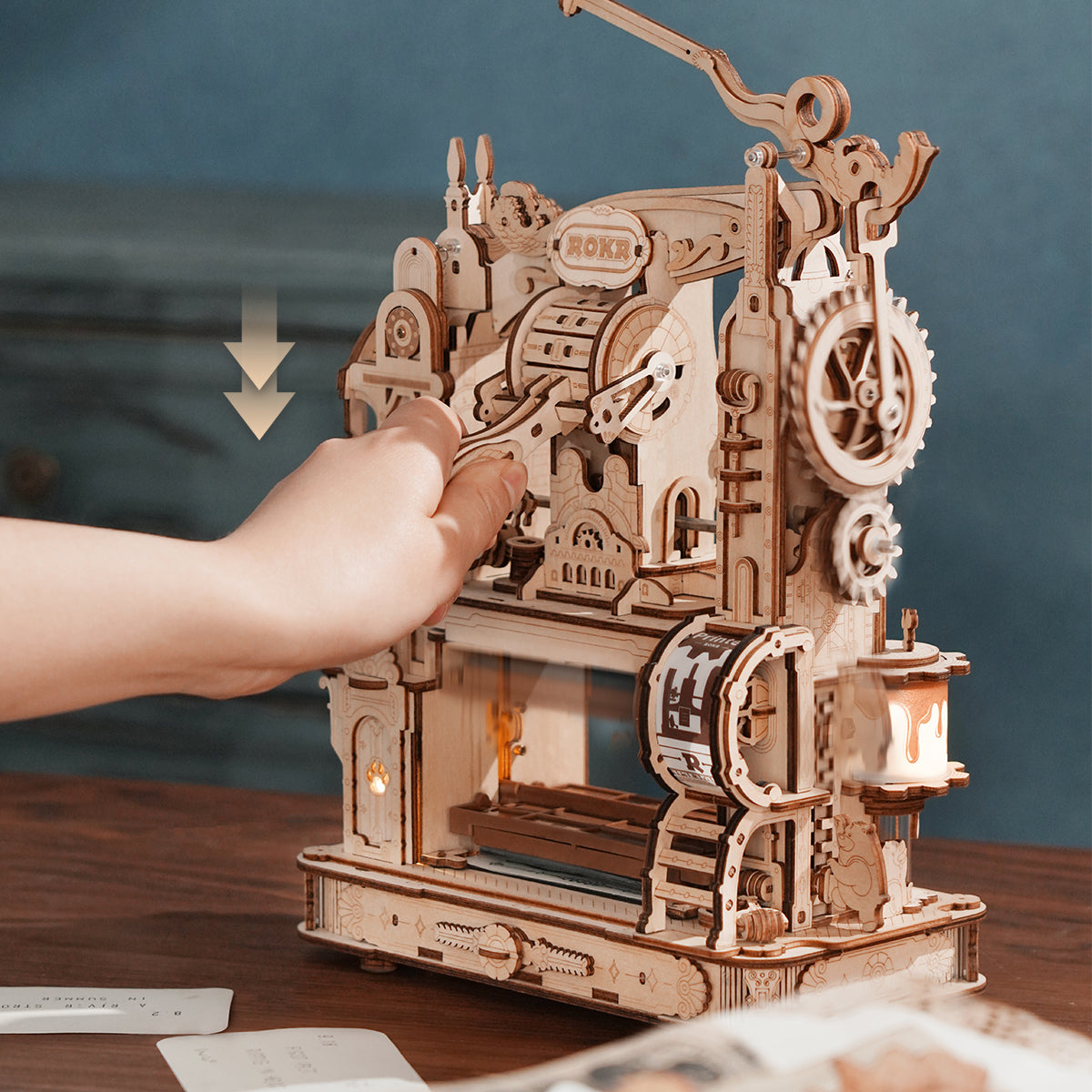 ROKR Classic Printing Press Mechanical 3D Wooden Puzzle LK602