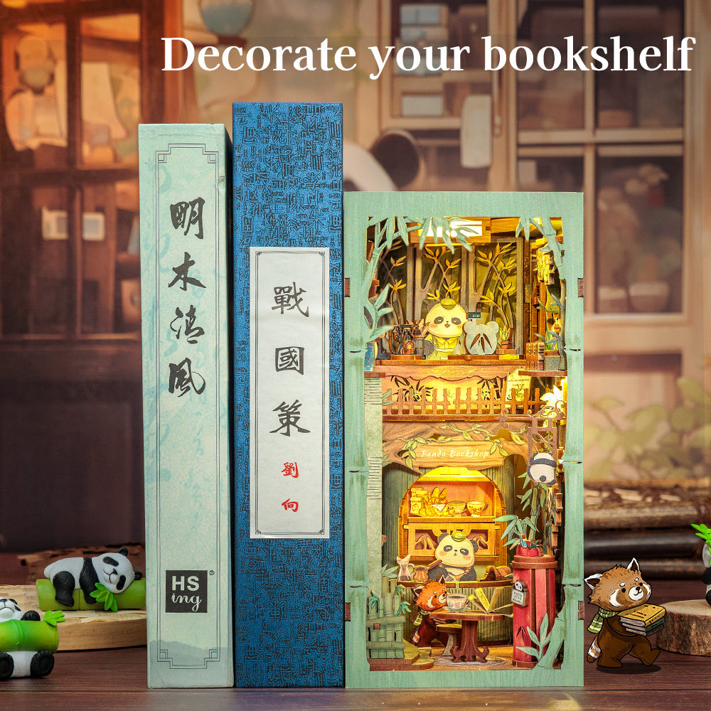 PUZZLESBEST DIY Book Nook Kit (Panda Bookshop)