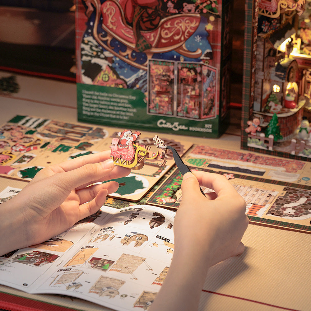 PUZZLESBEST DIY Book Nook Kit | Christmas Wish Store