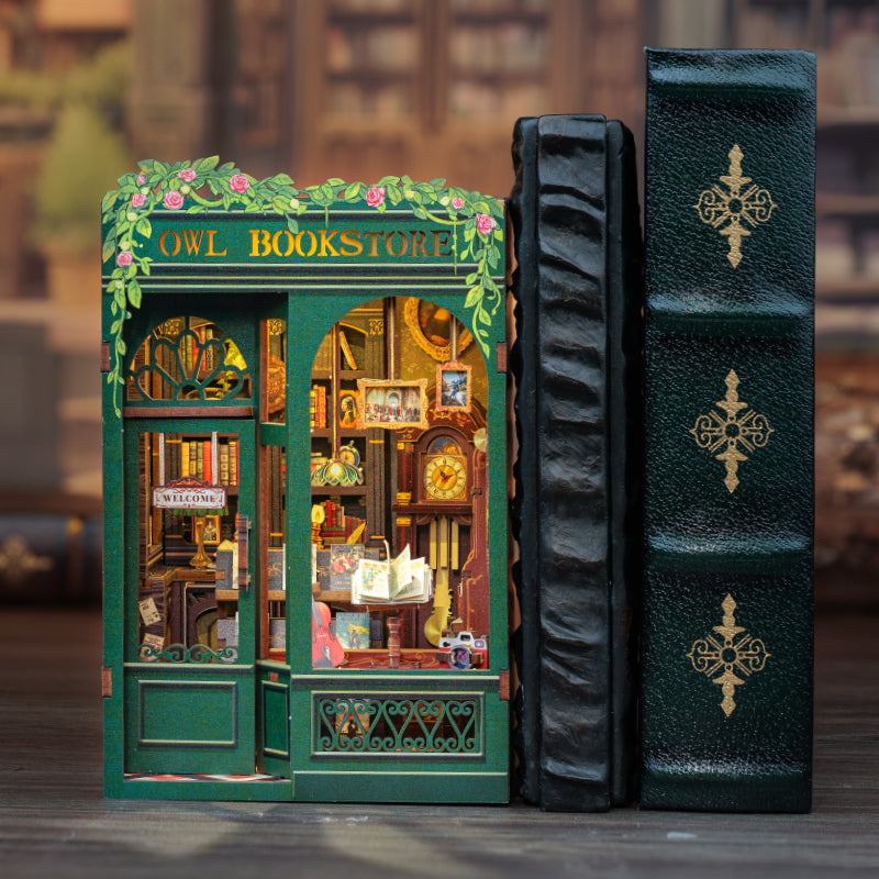 PUZZLESBEST DIY Book Nook Kit | Owl Bookstore