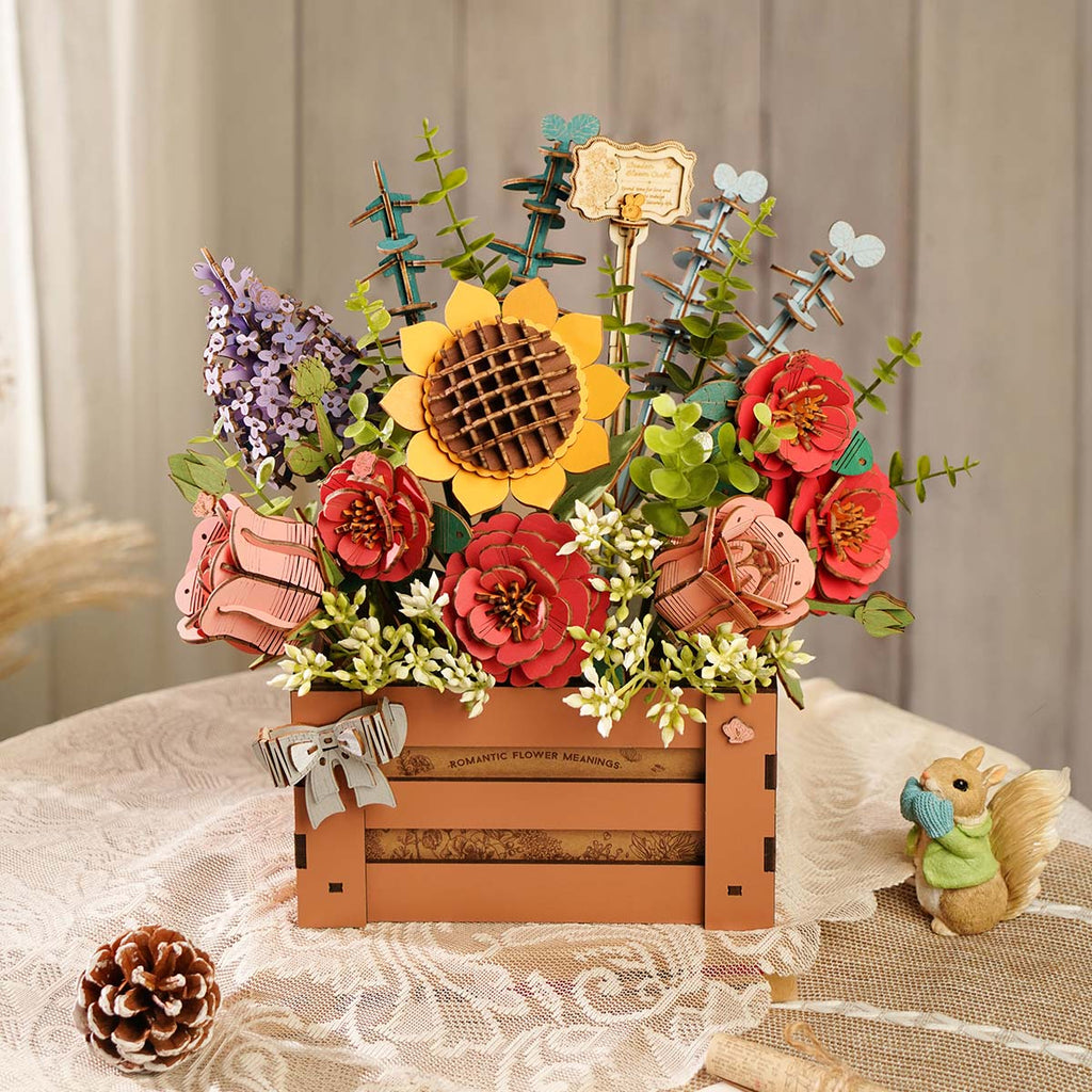 Wooden Bloom Box - Floral Treasure Chest 3D Wooden Puzzle