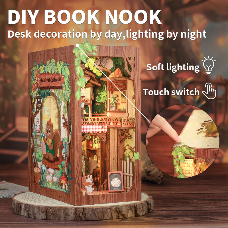 PUZZLESBEST DIY Book Nook Kit|Squirrel Collector
