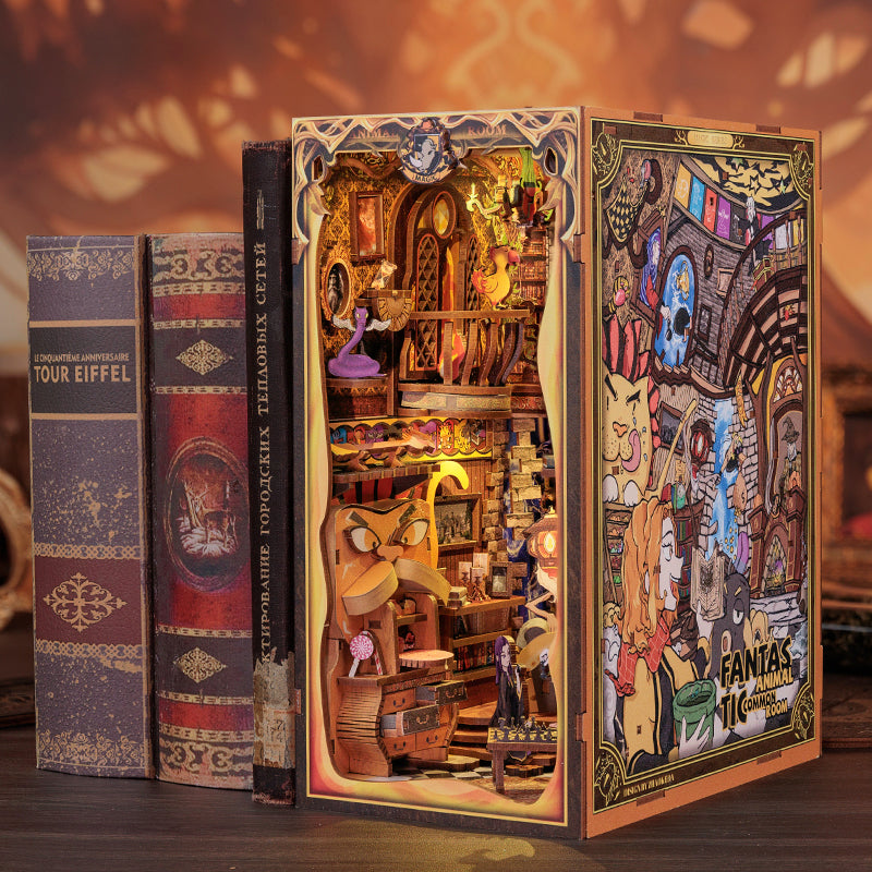 PUZZLESBEST DIY Book Nook Kit | Fantastic Animal Common Room