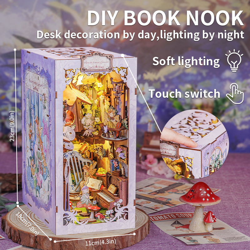PUZZLESBEST DIY Book Nook Kit|Flower Forest Concert
