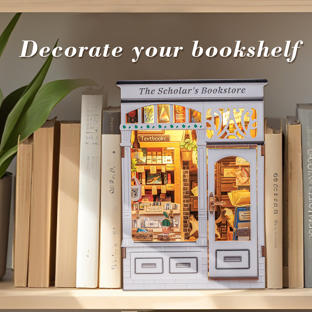 PUZZLESBEST DIY Book Nook Kit | The Scholar's Bookstore