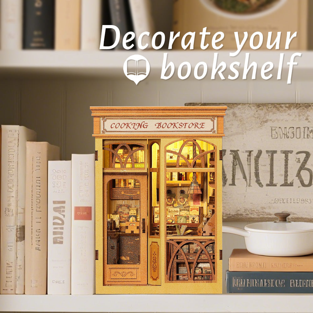 PUZZLESBEST DIY Book Nook Kit | Cooking Bookstore