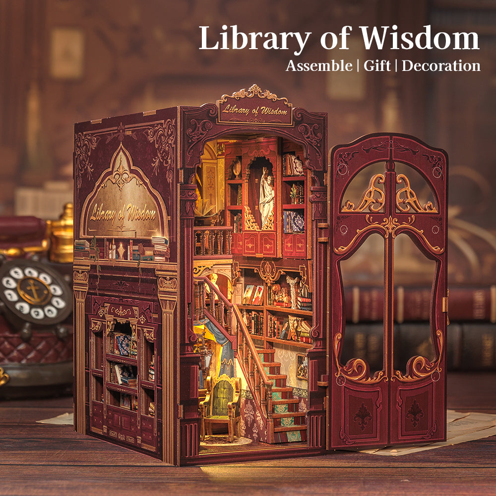 PUZZLESBEST DIY Book Nook Kit|Library of Wisdom