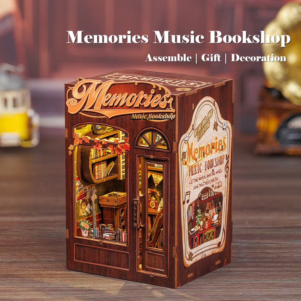 PUZZLESBEST DIY Book Nook Kit | Memories Music Bookshop