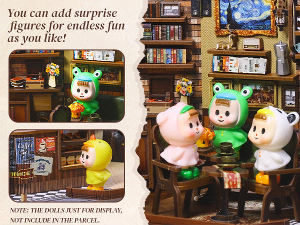 PUZZLESBEST DIY Dollhouse Kit | CORNER COFFEE SHOP