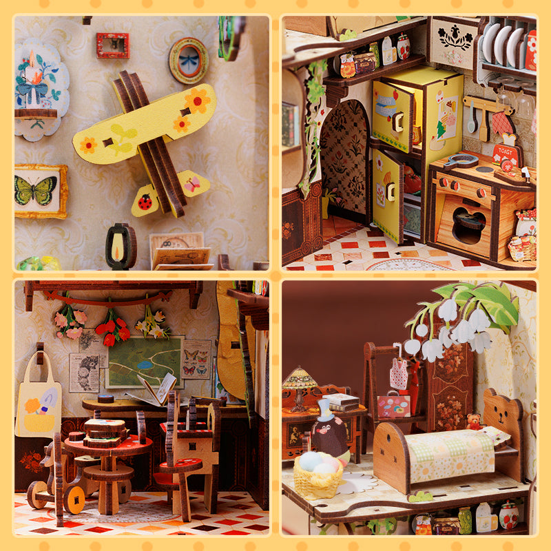 PUZZLESBEST DIY Book Nook Kit (Mole's Apartment)
