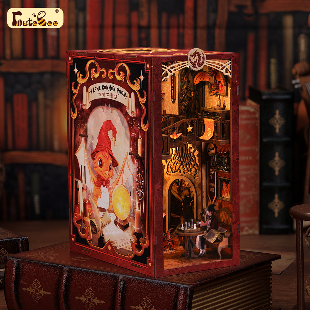 PUZZLESBEST DIY Book Nook Kit (Flame Common Room)