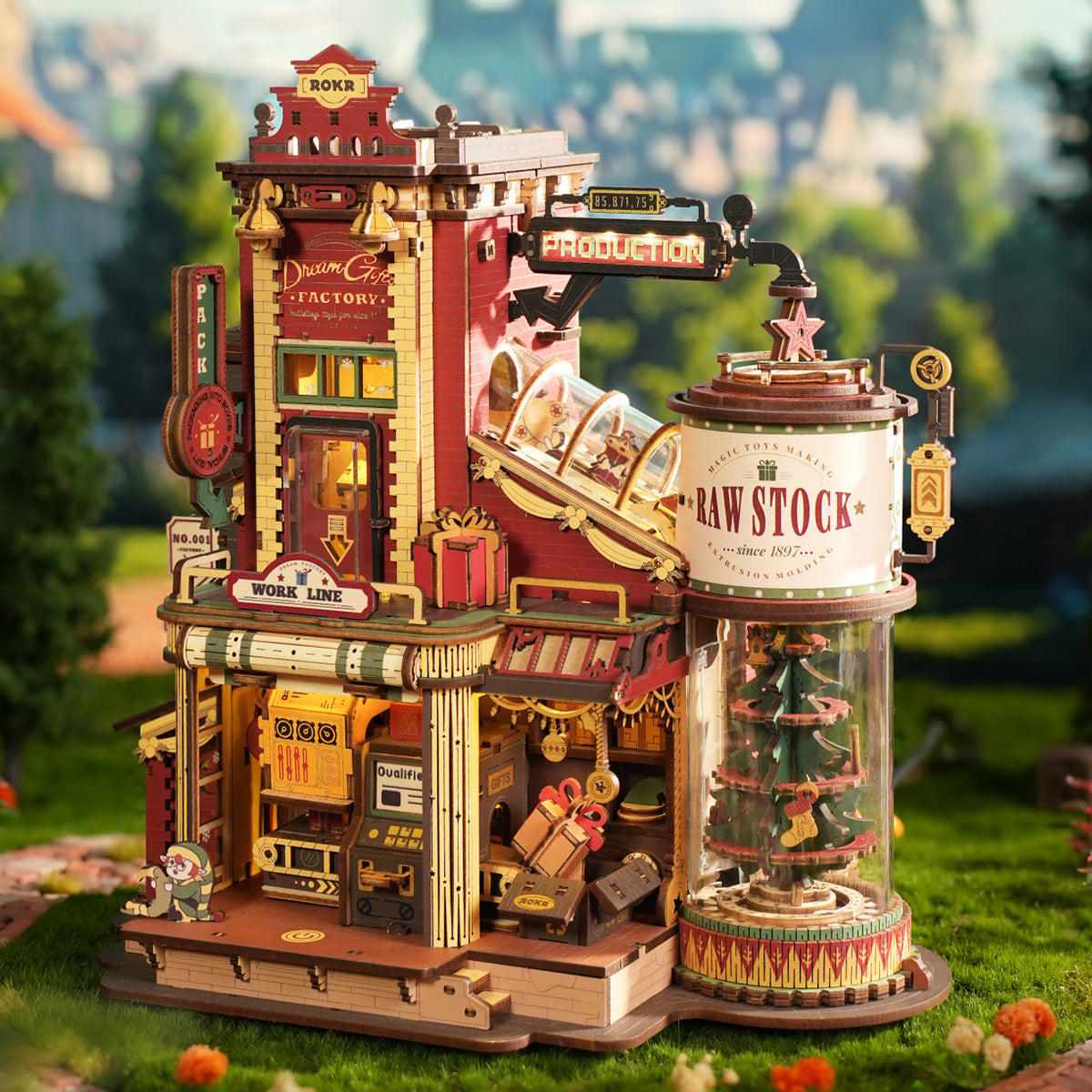 Christmas Dream Gift Factory - Musikalsk træmodel 3D træpuslespil