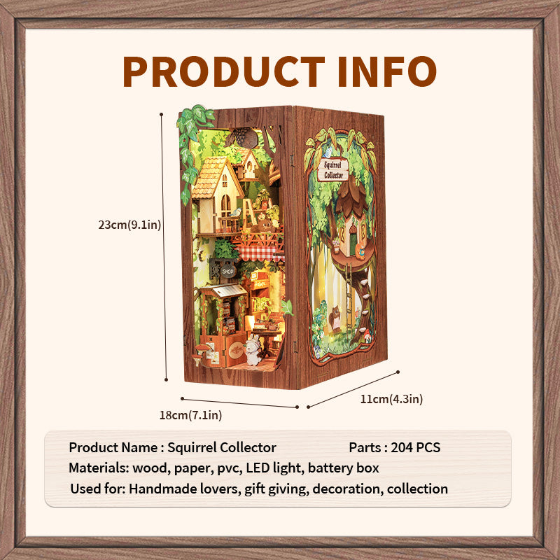 PUZZLESBEST DIY Book Nook Kit|Squirrel Collector