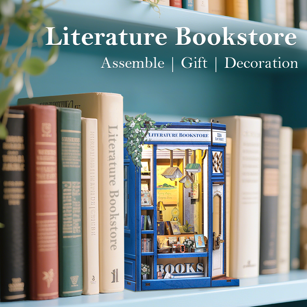 PUZZLESBEST DIY Book Nook Kit | Literature Bookstore