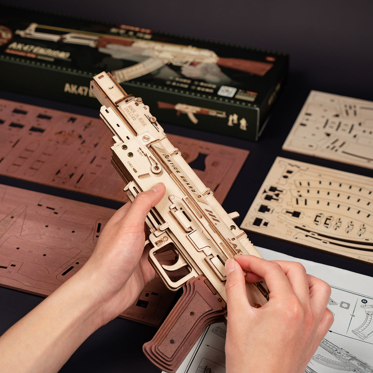 AK-47 Assault Rifle - Toy Gun Model 3D Wooden Puzzle