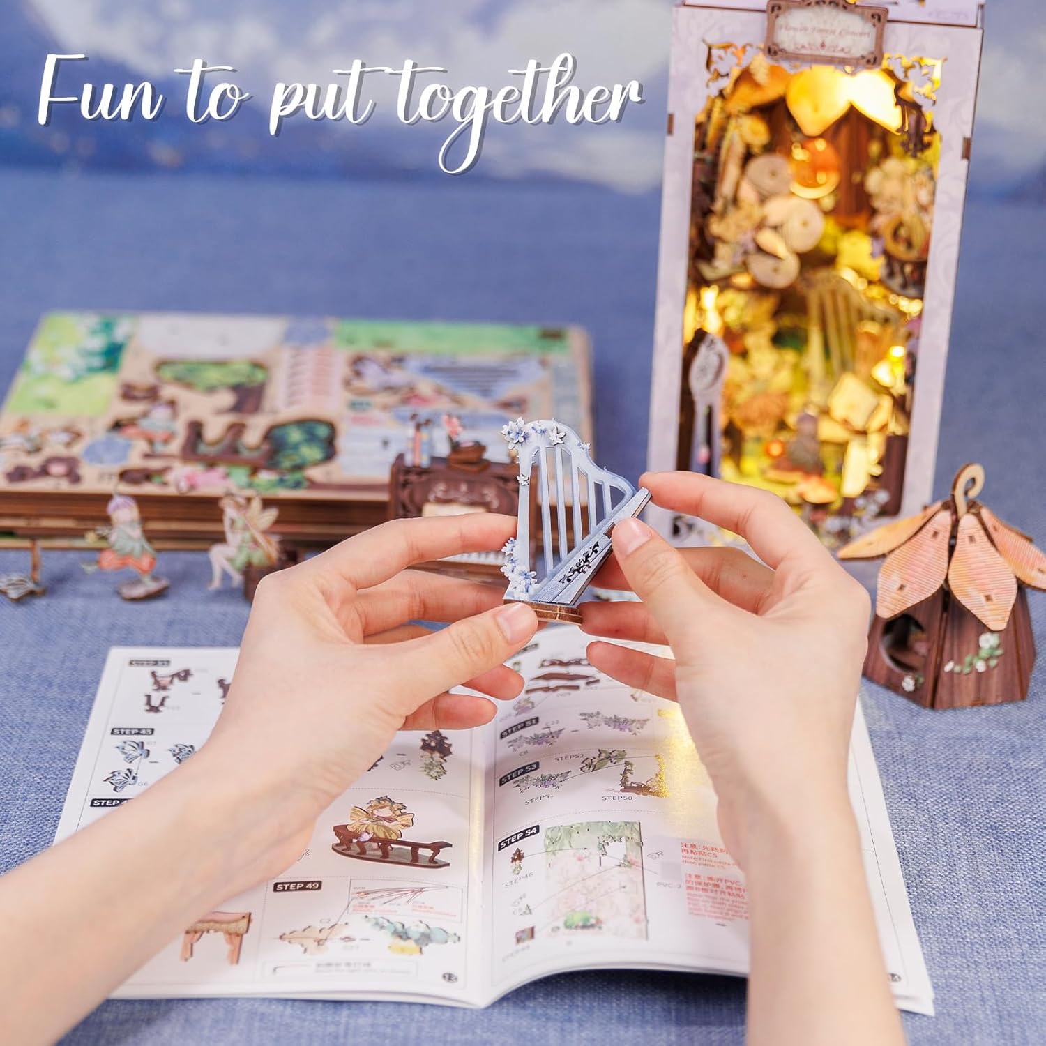 PUZZLESBEST DIY bogkrogsæt | Blomsterskovkoncert