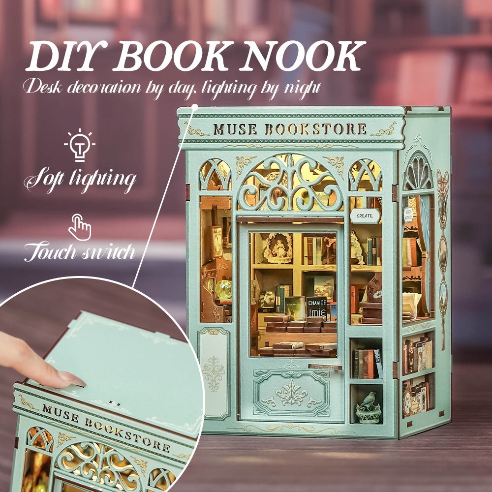 PUZZLESBEST DIY Book Nook Kit | Muse Bookstore