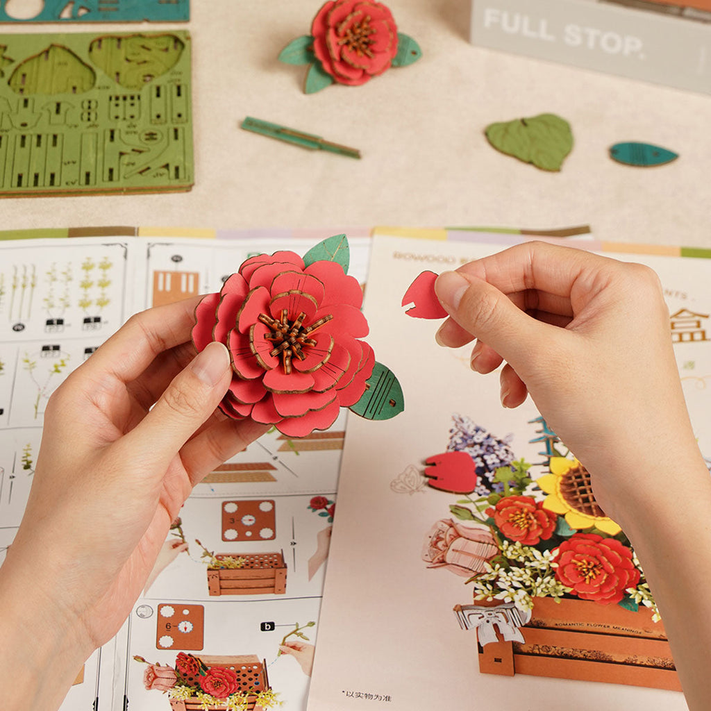 Wooden Bloom Box - Floral Treasure Chest 3D Wooden Puzzle