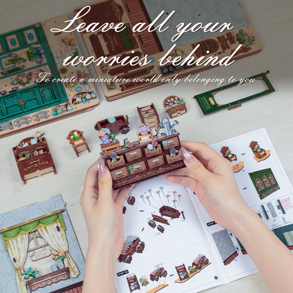 PUZZLESBEST DIY Dollhouse Kit | Blossom Florists