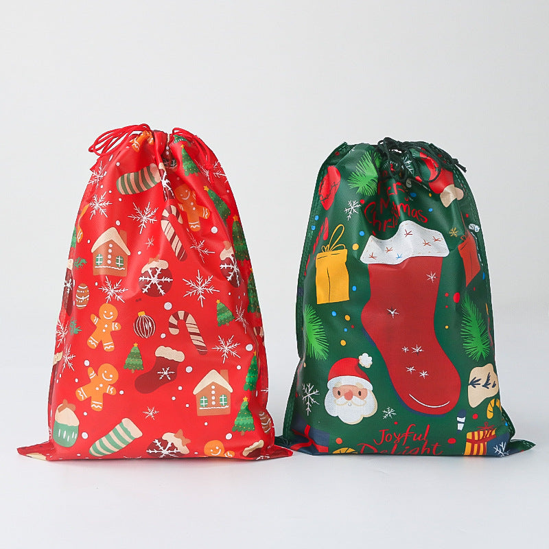 Weihnachtsgeschenktüten mit Kordelzug