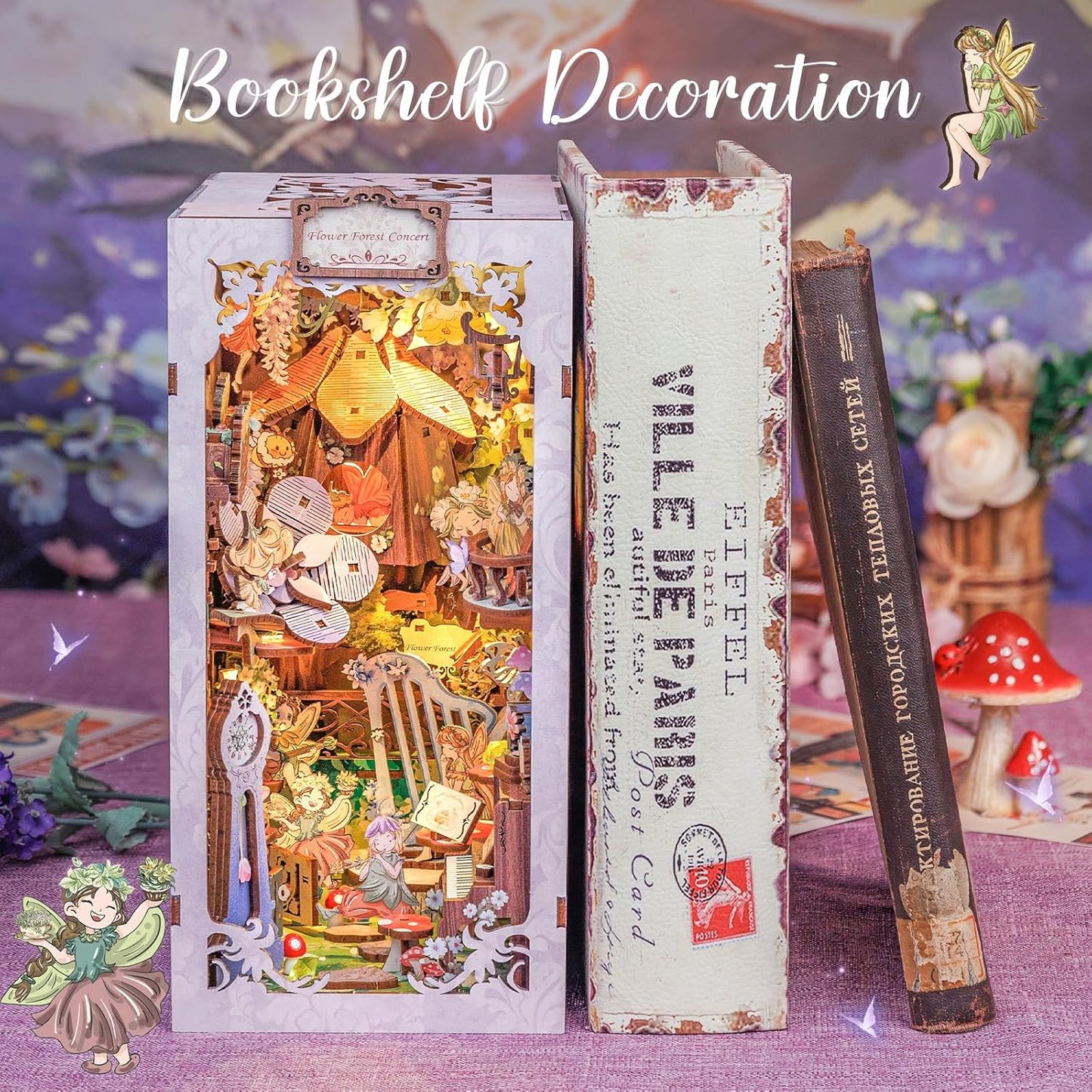 PUZZLESBEST DIY Book Nook Kit|Flower Forest Concert