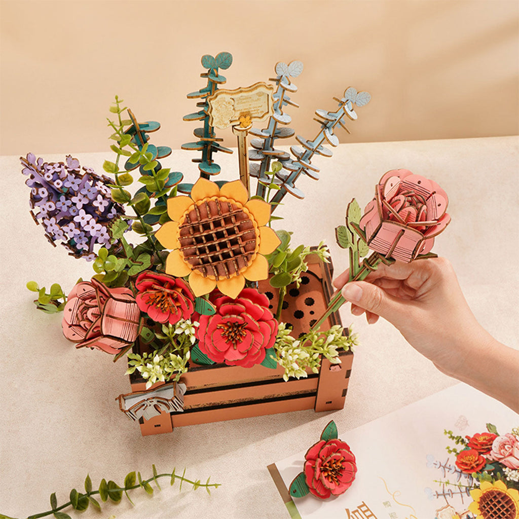 Wooden Bloom Box - Floral Treasure Chest 3D Wooden Puzzle