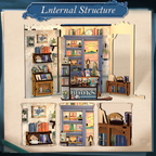 PUZZLESBEST DIY Book Nook Kit | Literature Bookstore