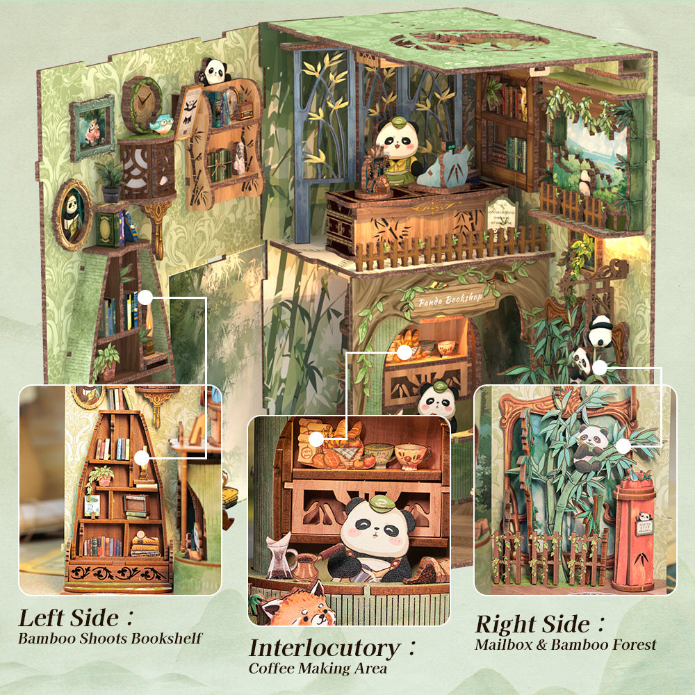 PUZZLESBEST DIY Book Nook Kit (Panda Bookshop)