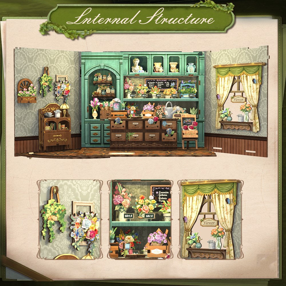 PUZZLESBEST DIY Dollhouse Kit | Blossom Florists