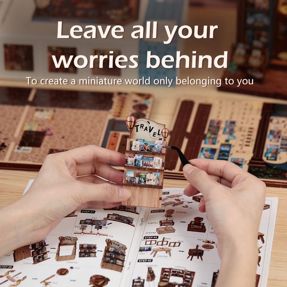 PUZZLESBEST DIY Book Nook Kit | Journey Trace Bookshop