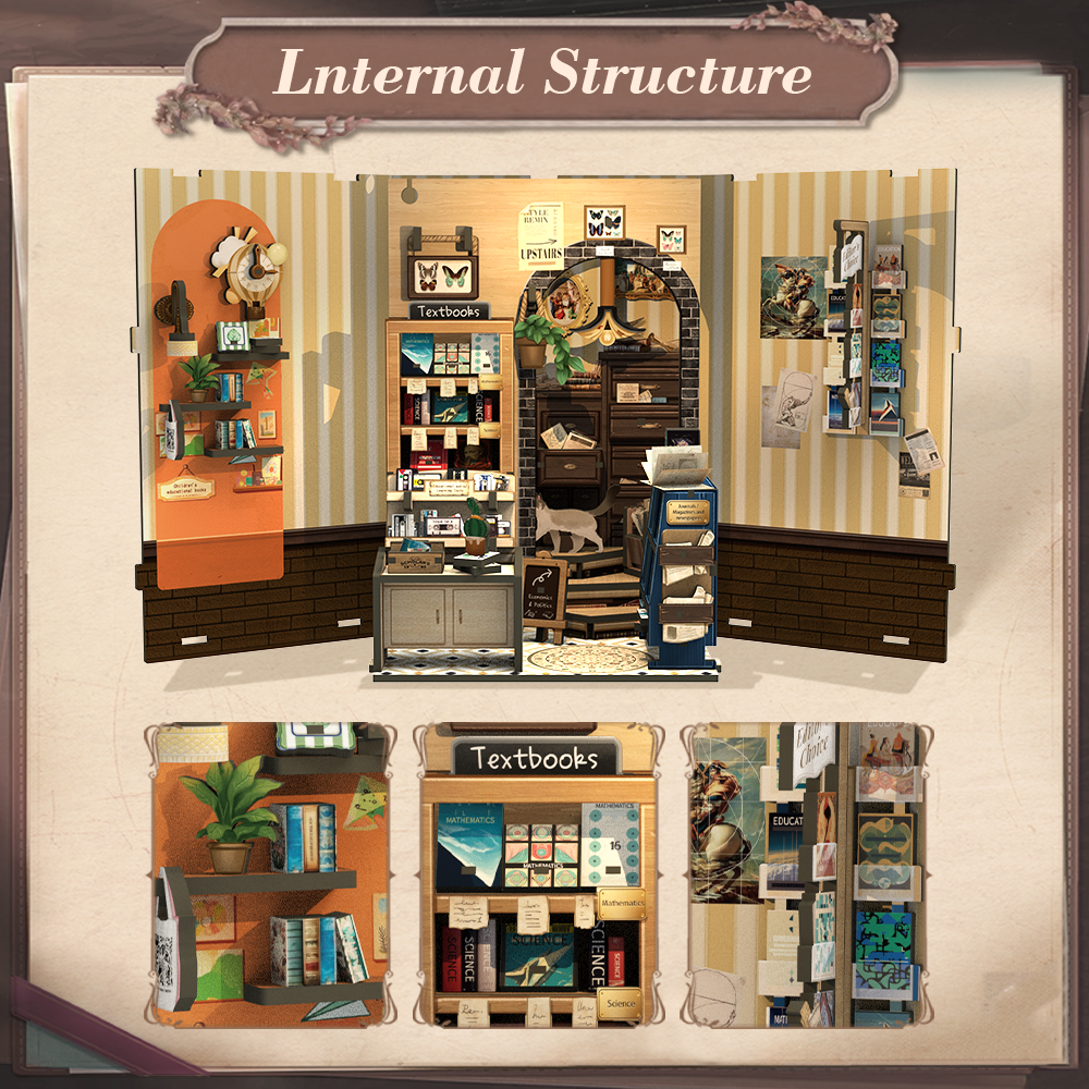 PUZZLESBEST DIY Book Nook Kit | The Scholar's Bookstore