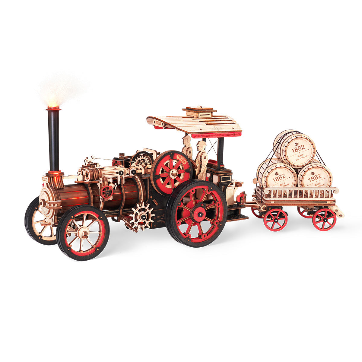 ROKR Steam Engine Mechanical 3D Wooden Puzzle LKA01 (Battery powered)