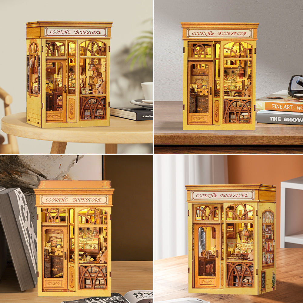 PUZZLESBEST DIY Book Nook Kit | Cooking Bookstore