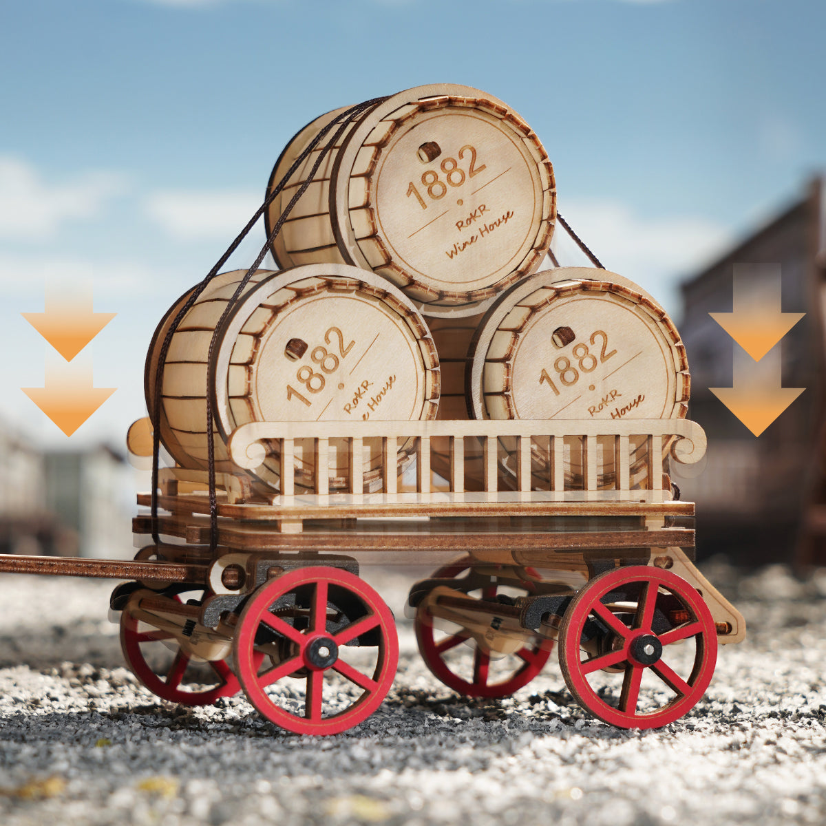 ROKR Steam Engine Mechanical 3D Wooden Puzzle LKA01 (Battery powered)