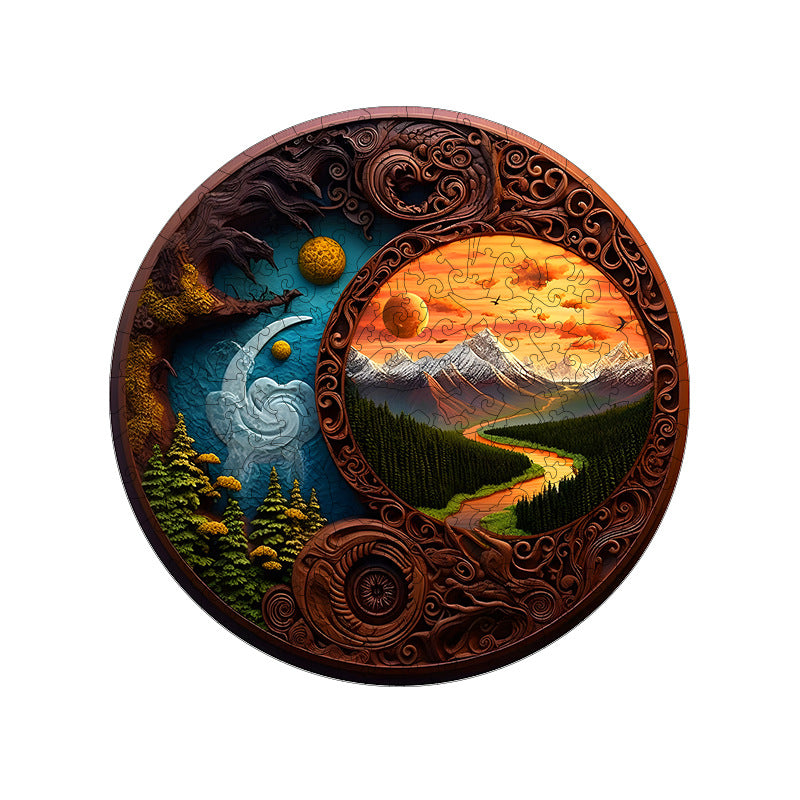 Sun and Moon Wooden Jigsaw Puzzle