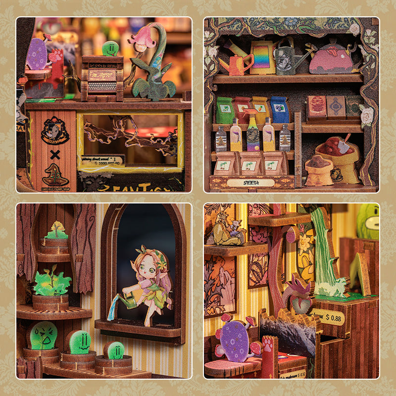 PUZZLESBEST DIY Book Nook Kit|Fantacy Plant Shop