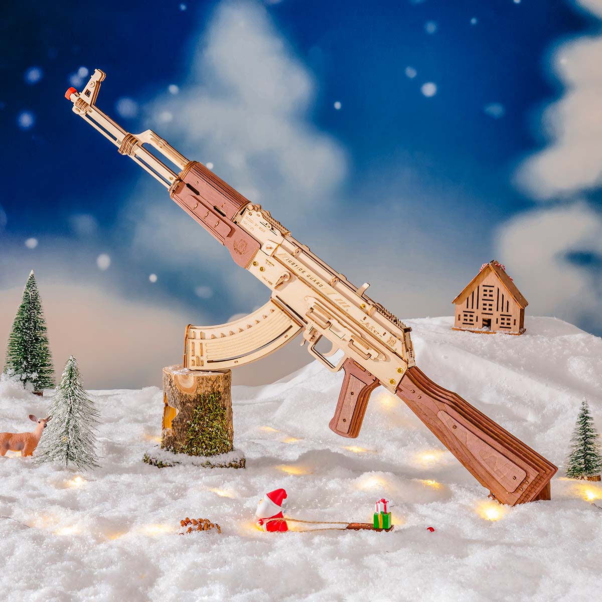 ROKR AK-47 Assault Rifle Toy Gun 3D Wooden Puzzle LQ901