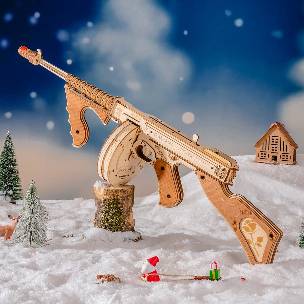 Thompson Submachine Gun - Classic Toy Model 3D Wooden Puzzle