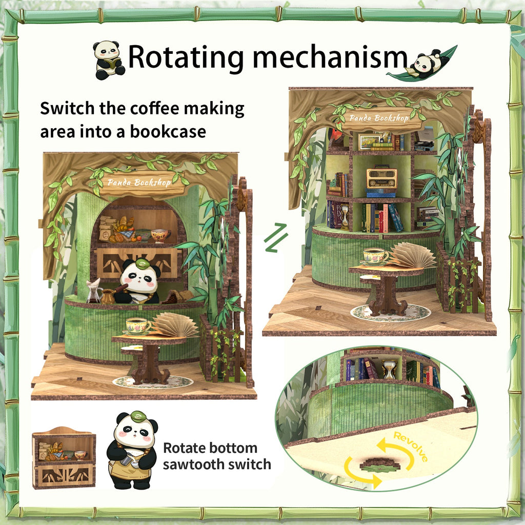 PUZZLESBEST DIY Book Nook Kit (Panda Bookshop)