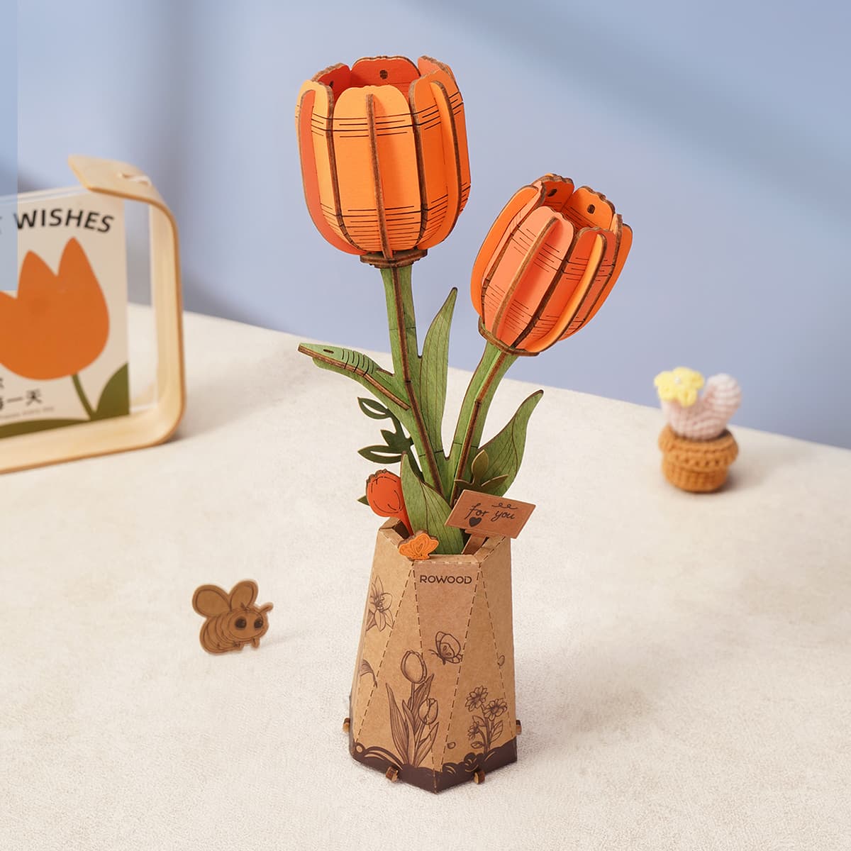 Rowood DIY Wooden Flower Bouquet 3D Wooden Puzzle