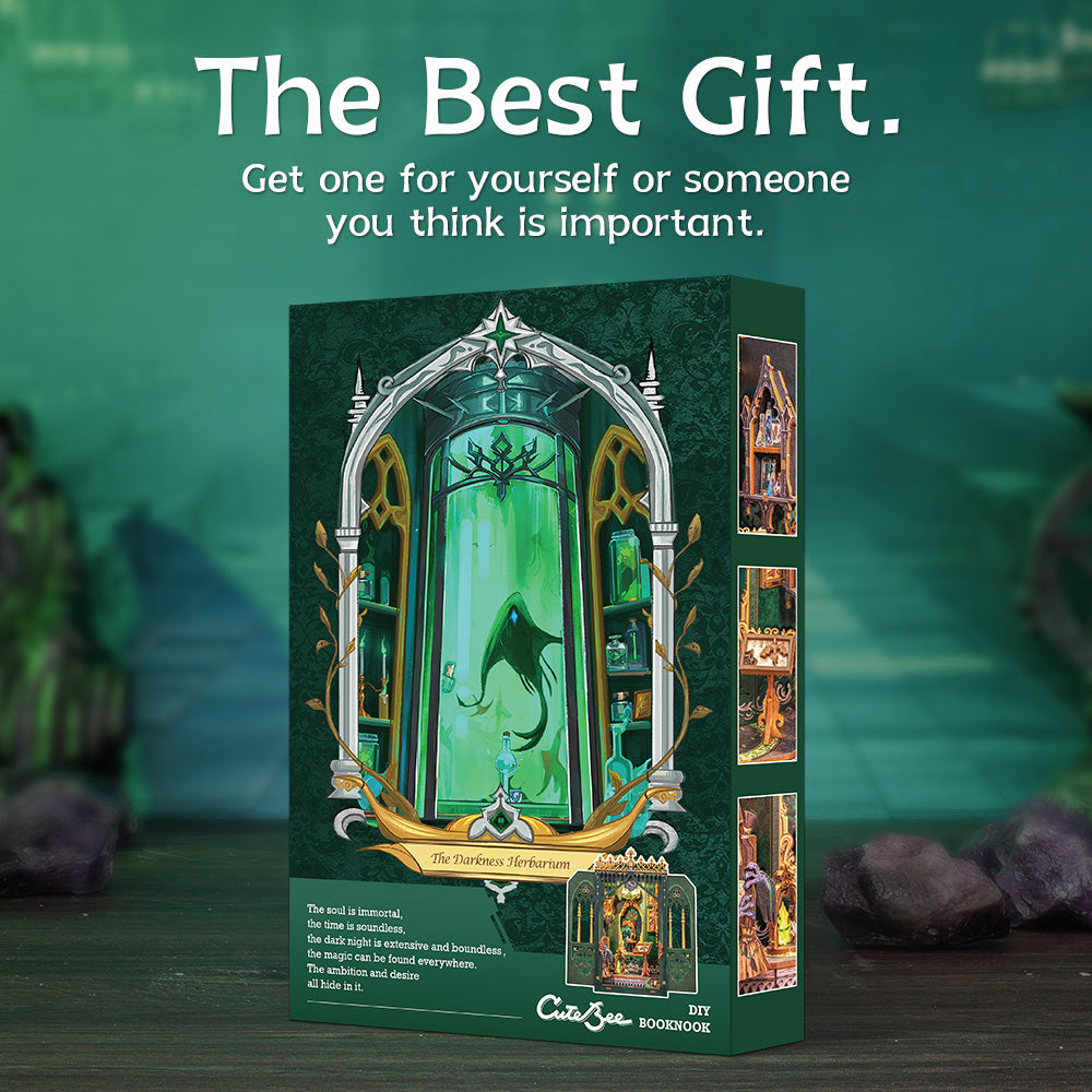 PUZZLESBEST DIY Book Nook Kit|The Darkness Herbarium