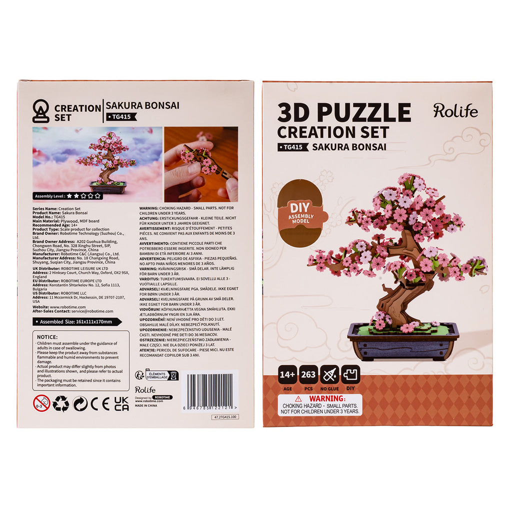 Sakura Bonsai - Floral Art Model 3D Wooden Puzzle