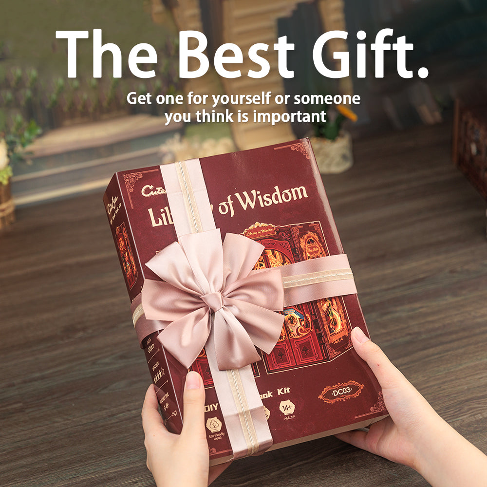 PUZZLESBEST DIY Book Nook Kit|Library of Wisdom