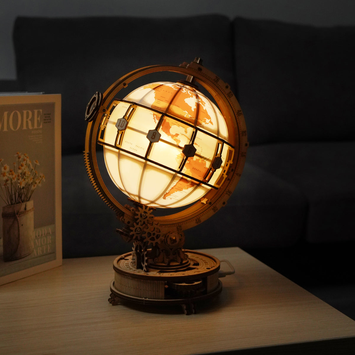 ROKR Luminous Globe 3D Wooden Puzzle ST003