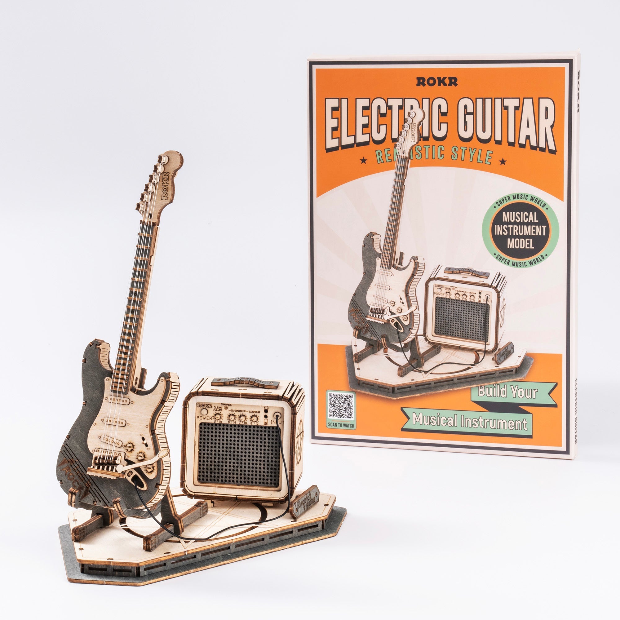 ROKR Electric Guitar Model 3D Wooden Puzzle TG605K