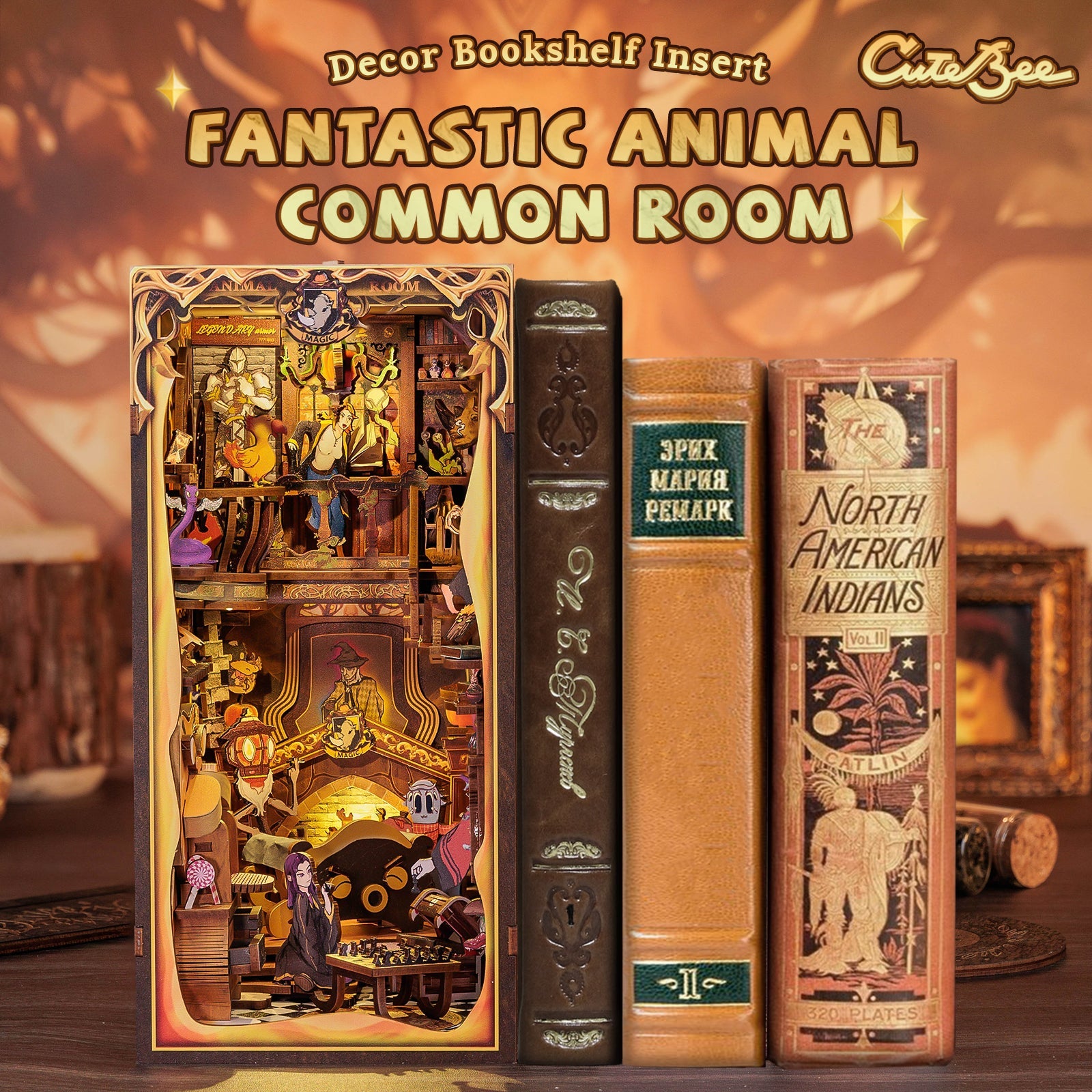 PUZZLESBEST DIY Book Nook Kit | Fantastic Animal Common Room