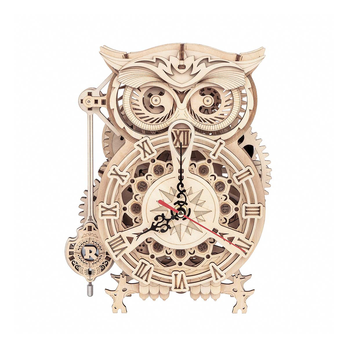 ROKR Owl Clock Mechanical Gears 3D Wooden Puzzle LK503