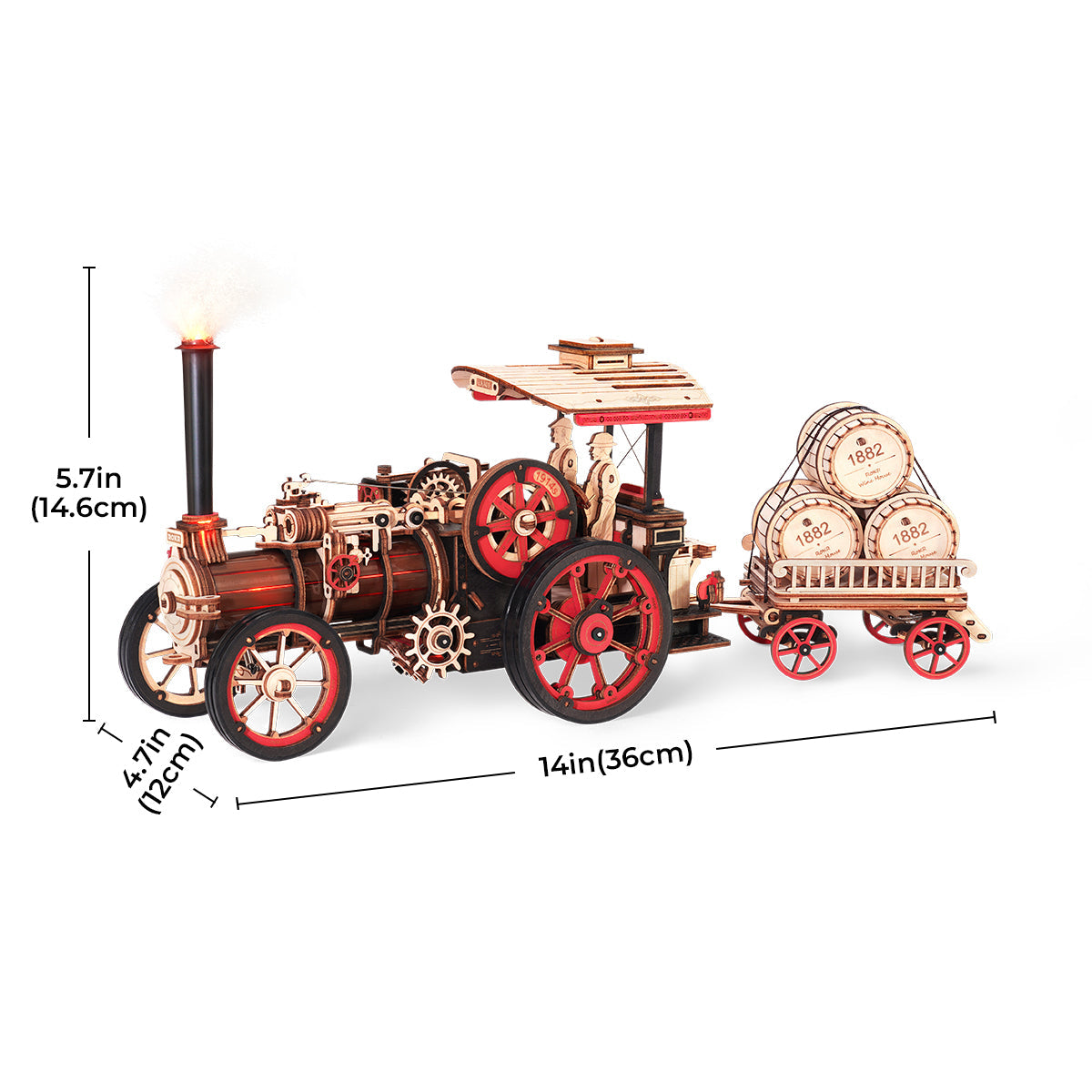 ROKR Steam Engine Mechanical 3D Wooden Puzzle LKA01 (Battery powered)