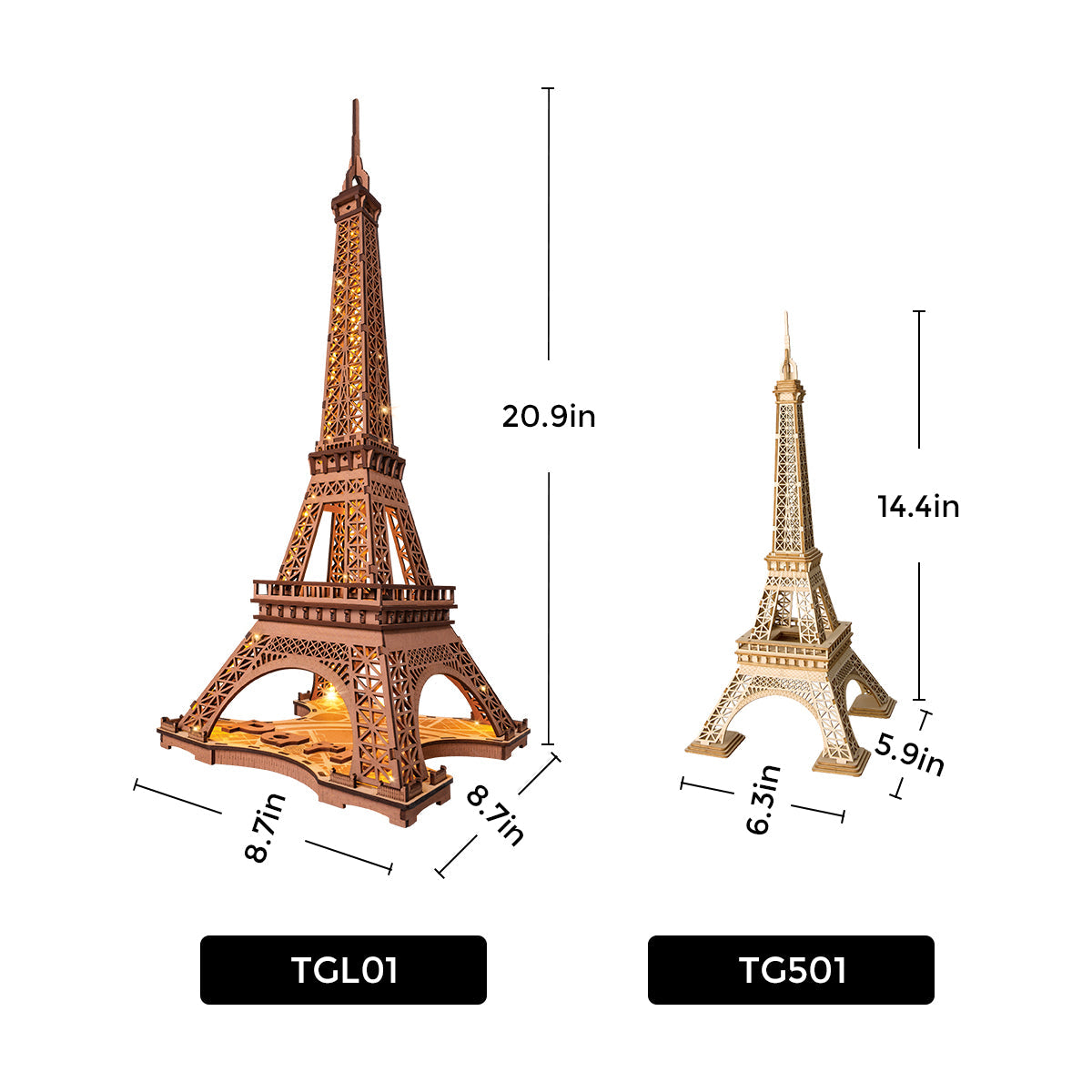 Rolife Night of the Eiffel Tower 3D Wooden Puzzle TGL01